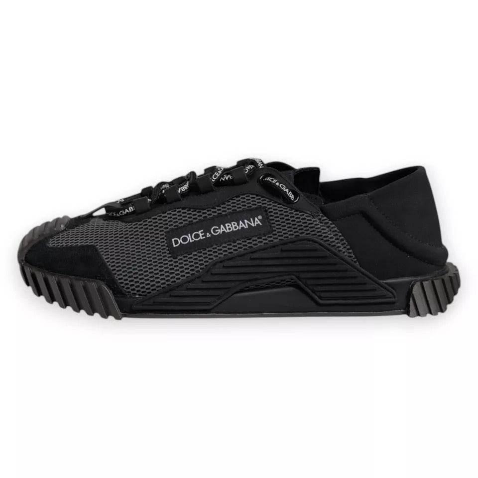 Dolce & Gabbana Black Nylon NS1 Low Top Men Sneakers Shoes - Hilstor