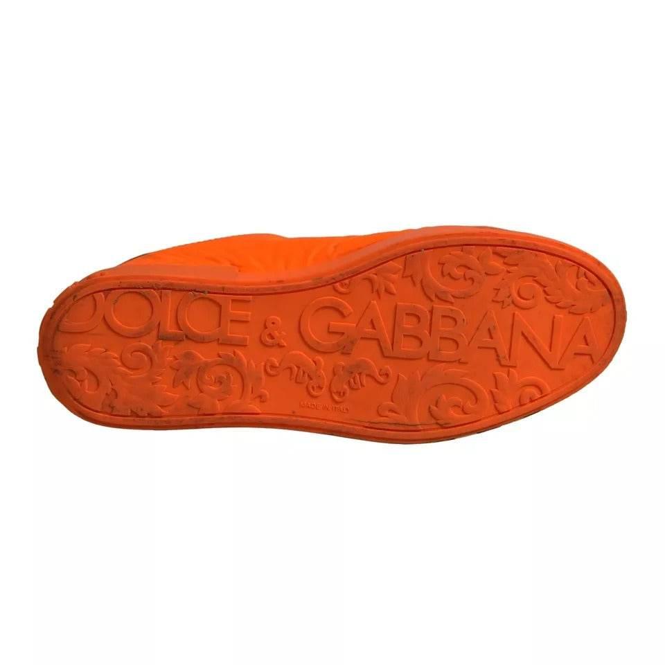 Dolce & Gabbana Orange Portofino Logo Tape Men Sneakers Shoes - Hilstor