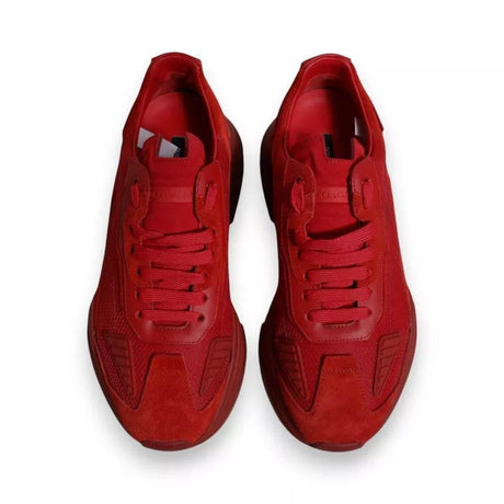 Dolce & Gabbana Red Leather Daymaster Low Top Sneakers Shoes - Hilstor