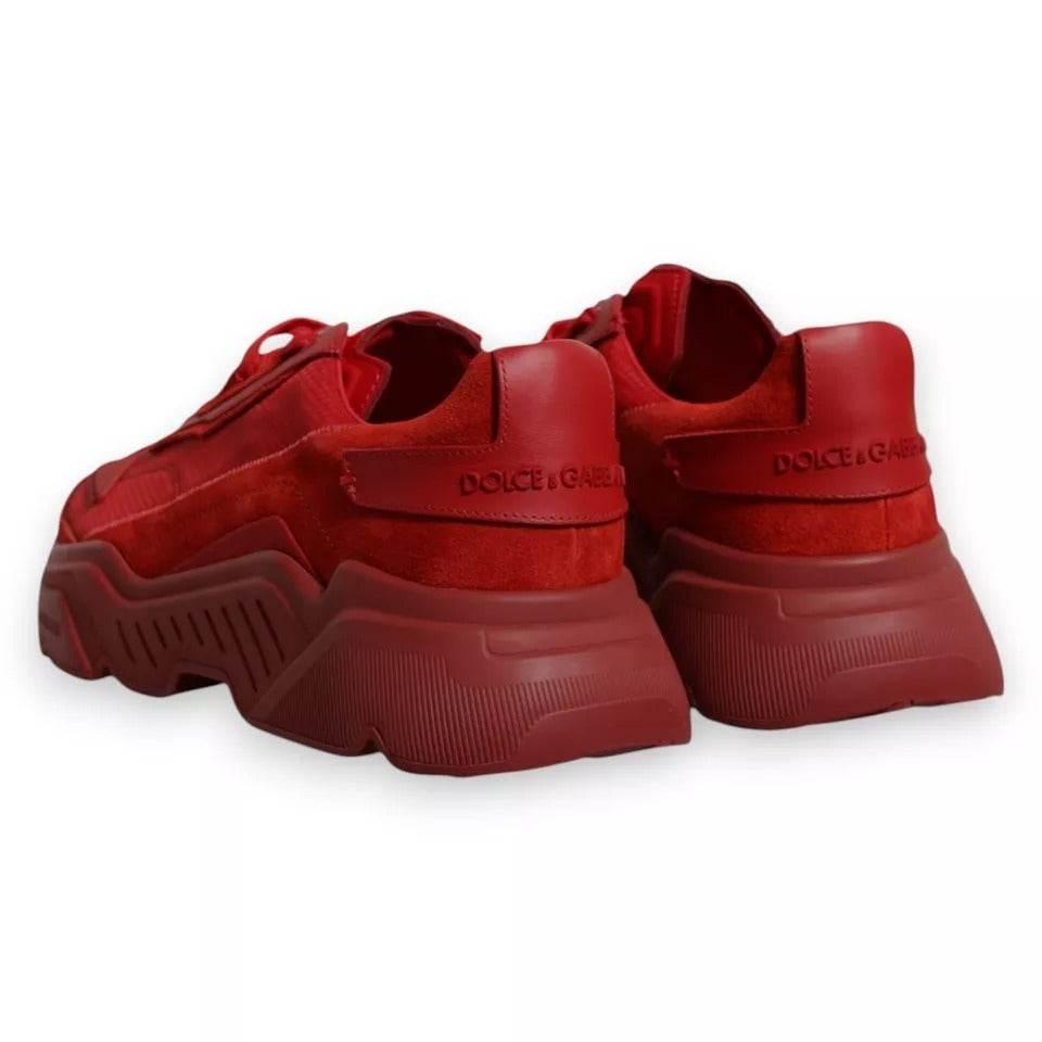 Dolce & Gabbana Red Leather Daymaster Low Top Sneakers Shoes - Hilstor