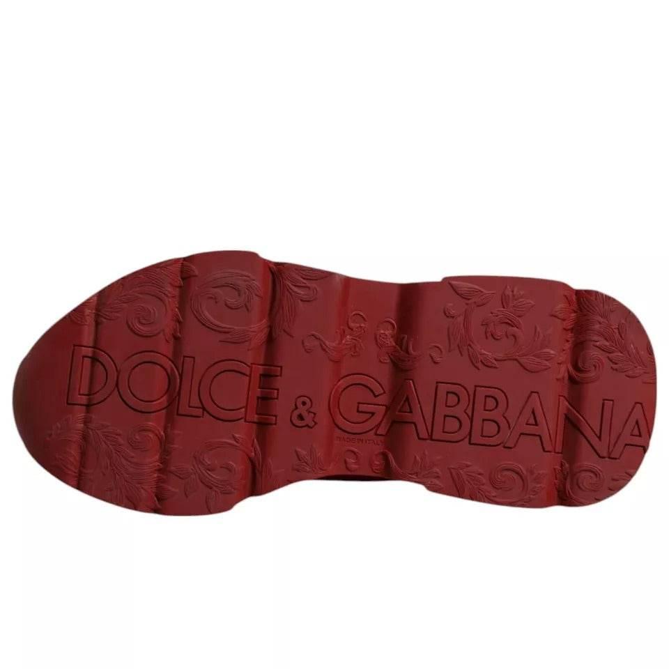 Dolce & Gabbana Red Leather Daymaster Low Top Sneakers Shoes - Hilstor