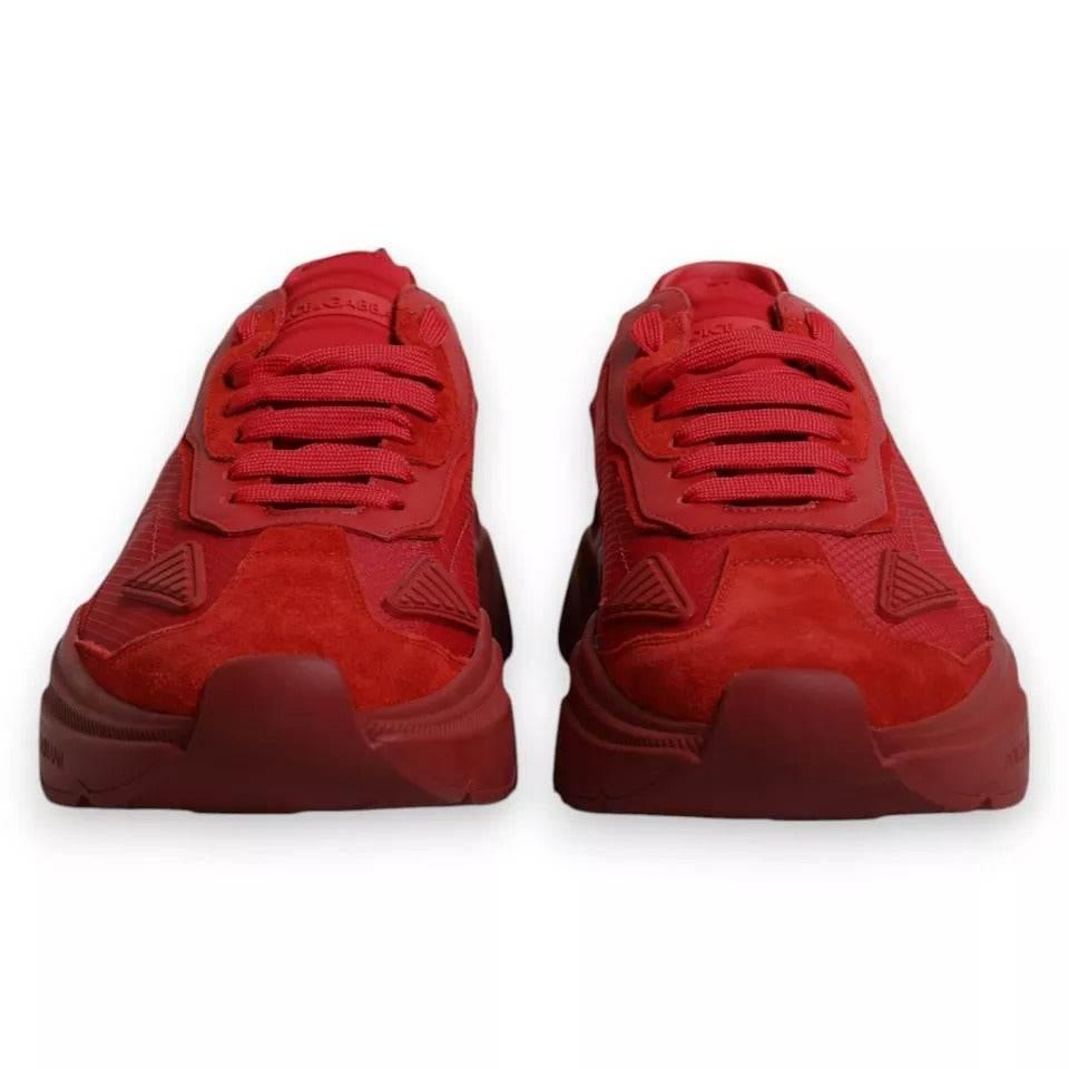 Dolce & Gabbana Red Leather Daymaster Low Top Sneakers Shoes - Hilstor