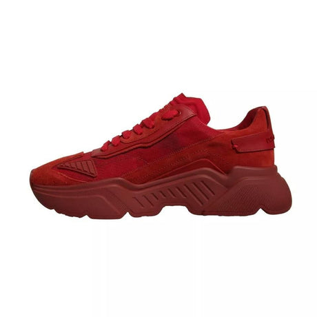 Dolce & Gabbana Red Leather Daymaster Low Top Sneakers Shoes - Hilstor