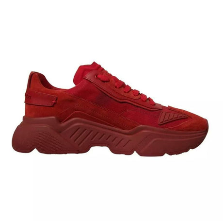 Dolce & Gabbana Red Leather Daymaster Low Top Sneakers Shoes - Hilstor