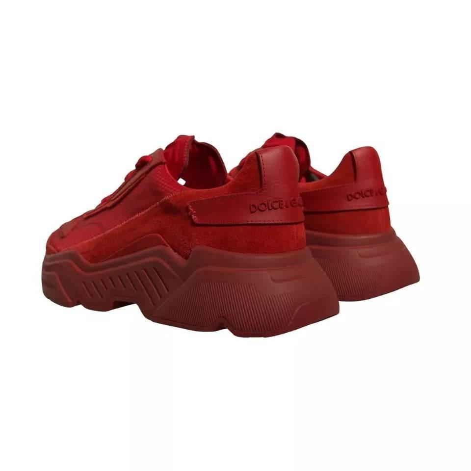 Dolce & Gabbana Red Leather Daymaster Low Top Sneakers Shoes - Hilstor