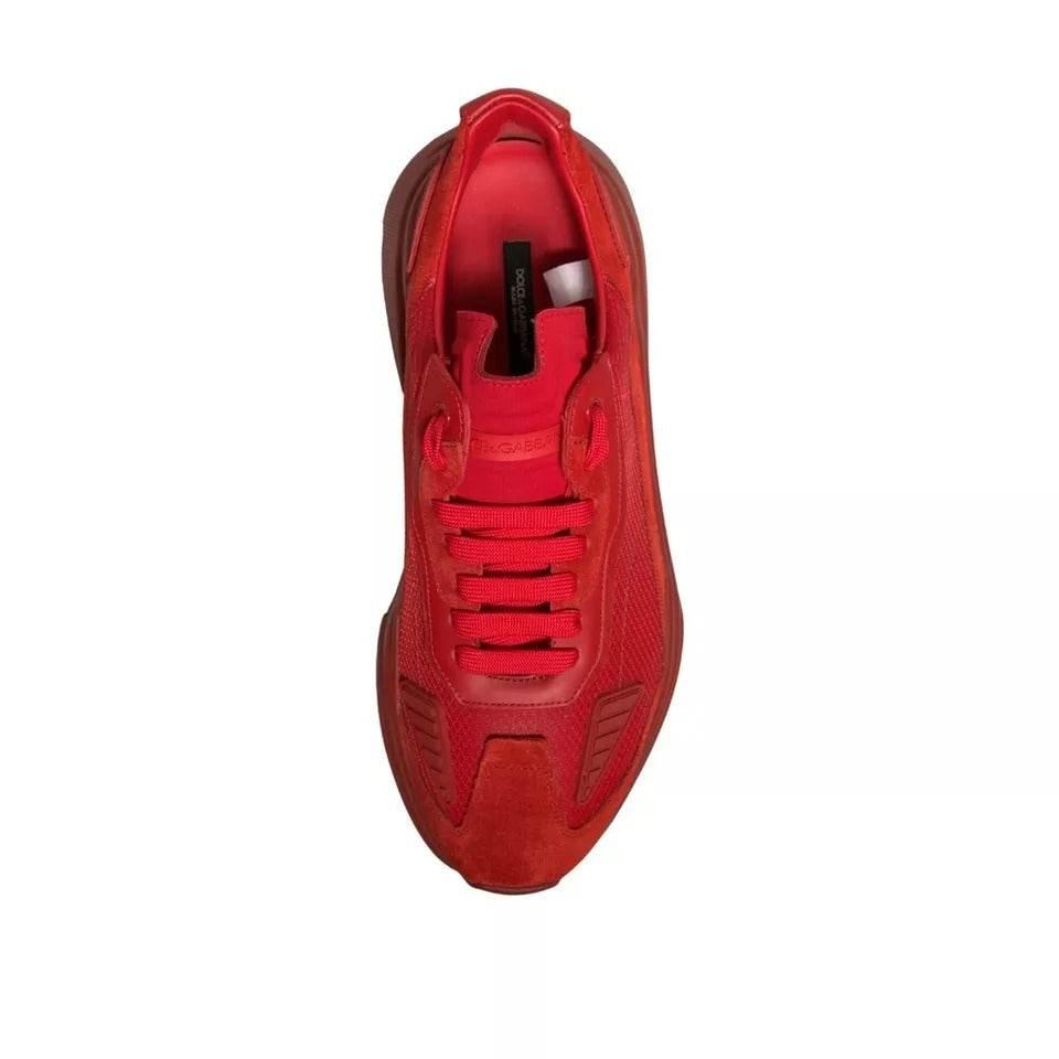 Dolce & Gabbana Red Leather Daymaster Low Top Sneakers Shoes - Hilstor