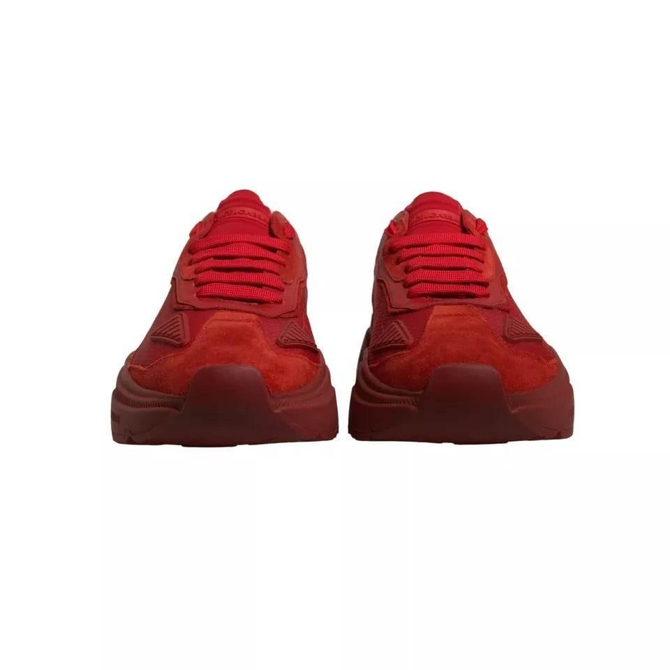 Dolce & Gabbana Red Leather Daymaster Low Top Sneakers Shoes - Hilstor
