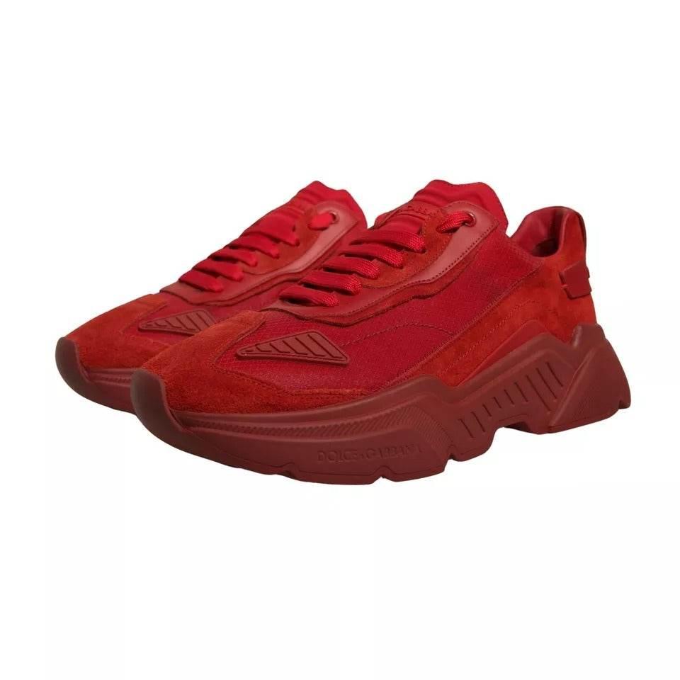 Dolce & Gabbana Red Leather Daymaster Low Top Sneakers Shoes - Hilstor