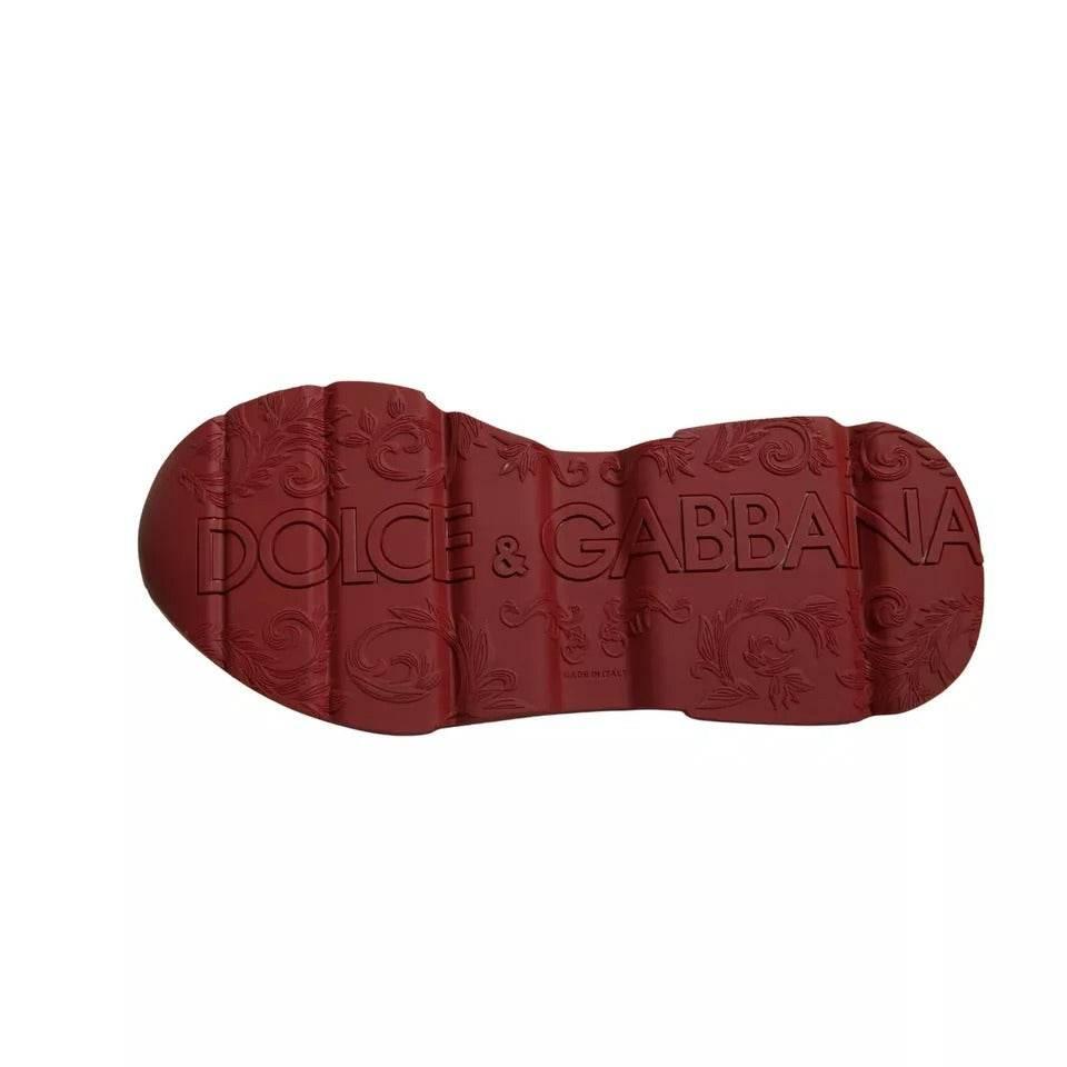 Dolce & Gabbana Red Leather Daymaster Low Top Sneakers Shoes - Hilstor