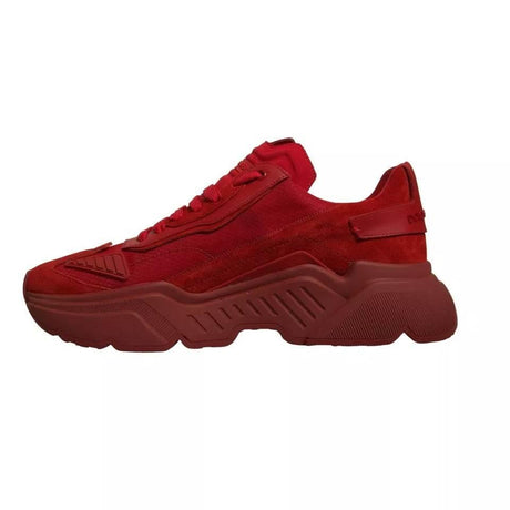 Dolce & Gabbana Red Leather Daymaster Low Top Sneakers Shoes - Hilstor