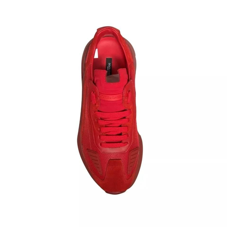 Dolce & Gabbana Red Leather Daymaster Low Top Sneakers Shoes - Hilstor