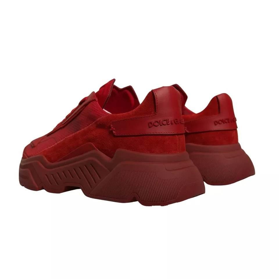 Dolce & Gabbana Red Leather Daymaster Low Top Sneakers Shoes - Hilstor