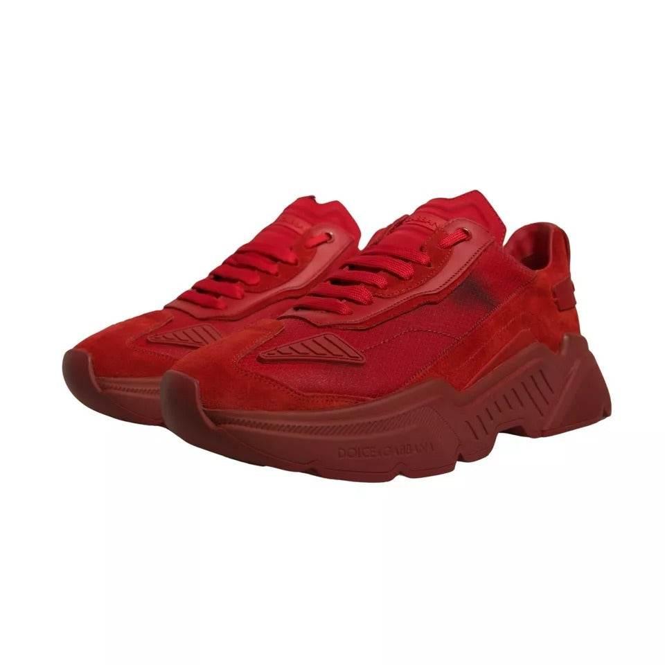 Dolce & Gabbana Red Leather Daymaster Low Top Sneakers Shoes - Hilstor