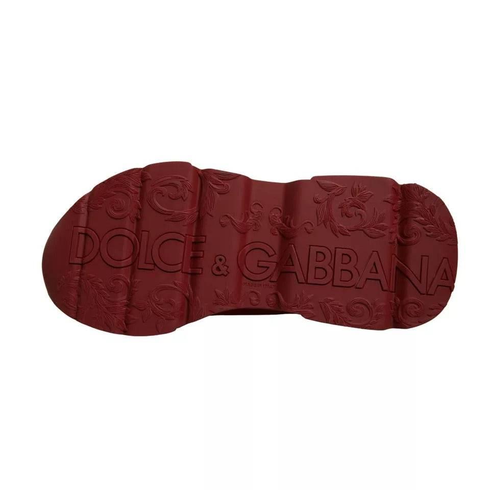 Dolce & Gabbana Red Leather Daymaster Low Top Sneakers Shoes - Hilstor