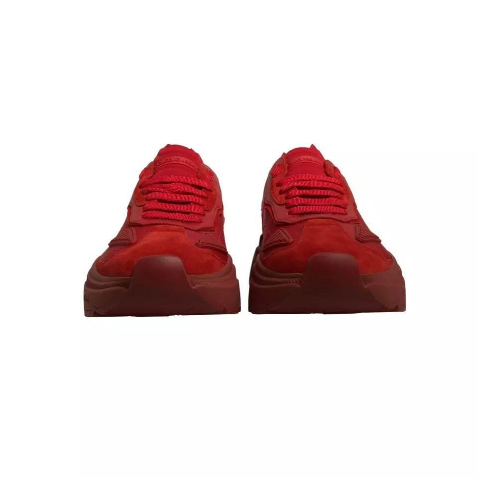 Dolce & Gabbana Red Leather Daymaster Low Top Sneakers Shoes - Hilstor