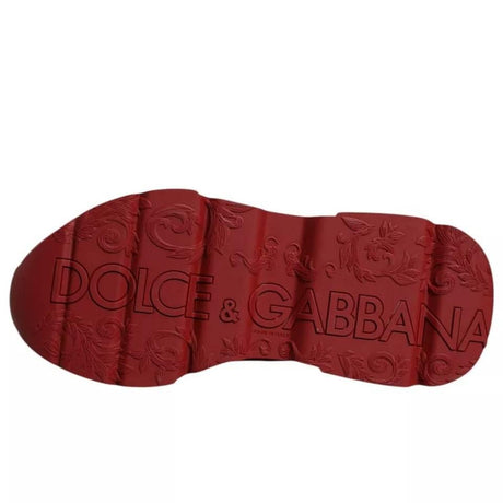 Dolce & Gabbana Red Leather Daymaster Low Top Sneakers Shoes - Hilstor