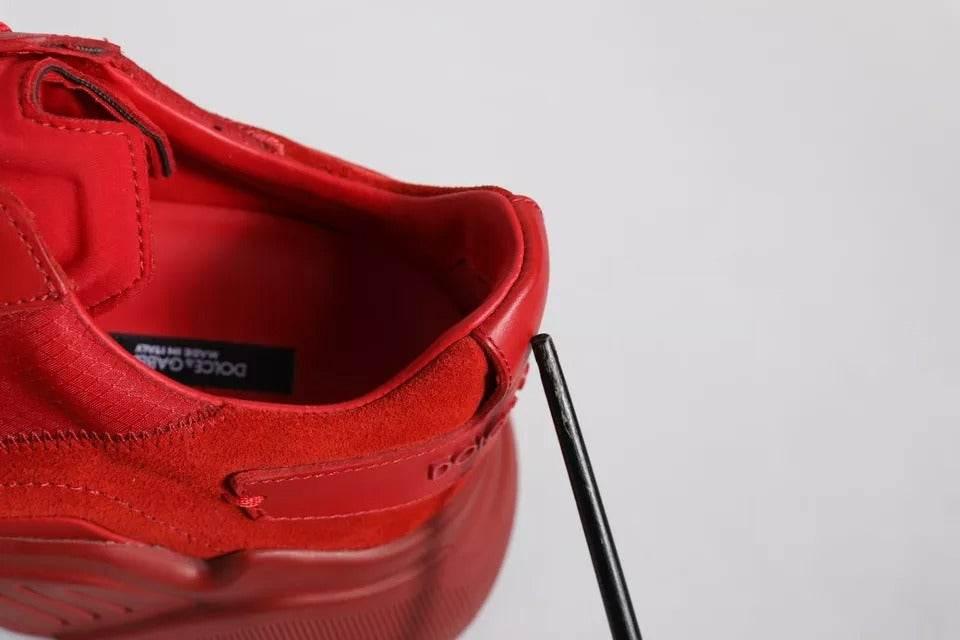 Dolce & Gabbana Red Leather Daymaster Low Top Sneakers Shoes - Hilstor