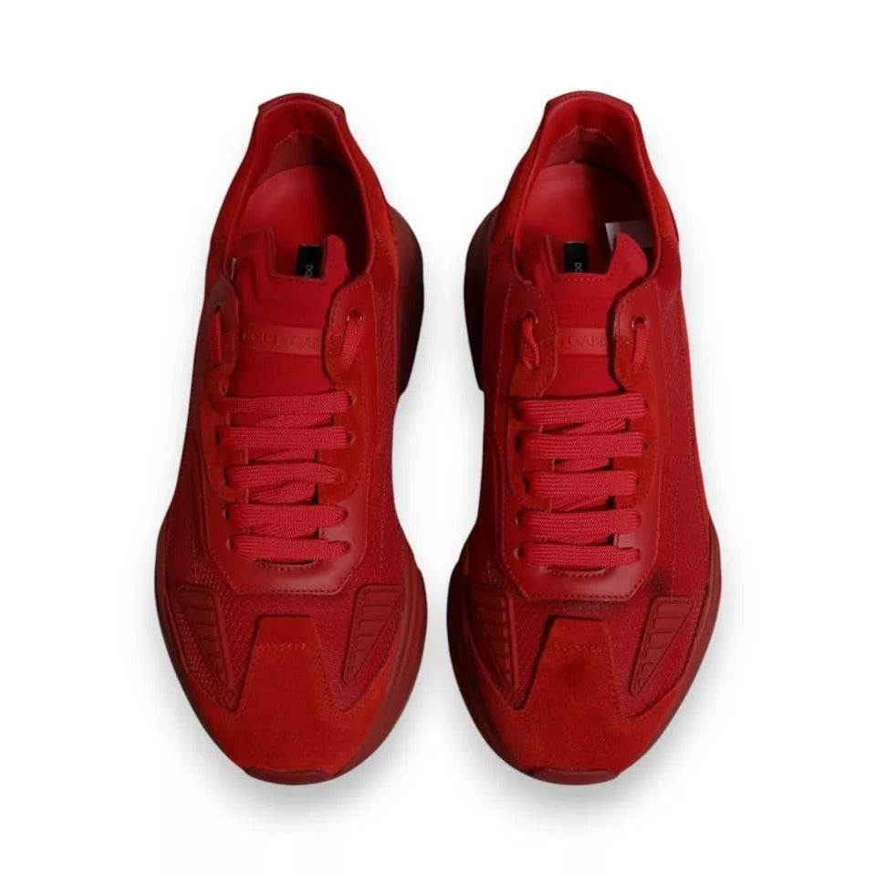 Dolce & Gabbana Red Leather Daymaster Low Top Sneakers Shoes - Hilstor