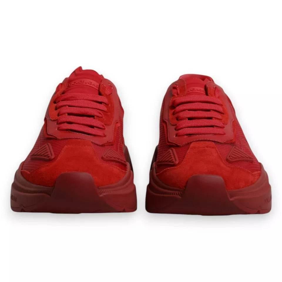 Dolce & Gabbana Red Leather Daymaster Low Top Sneakers Shoes - Hilstor