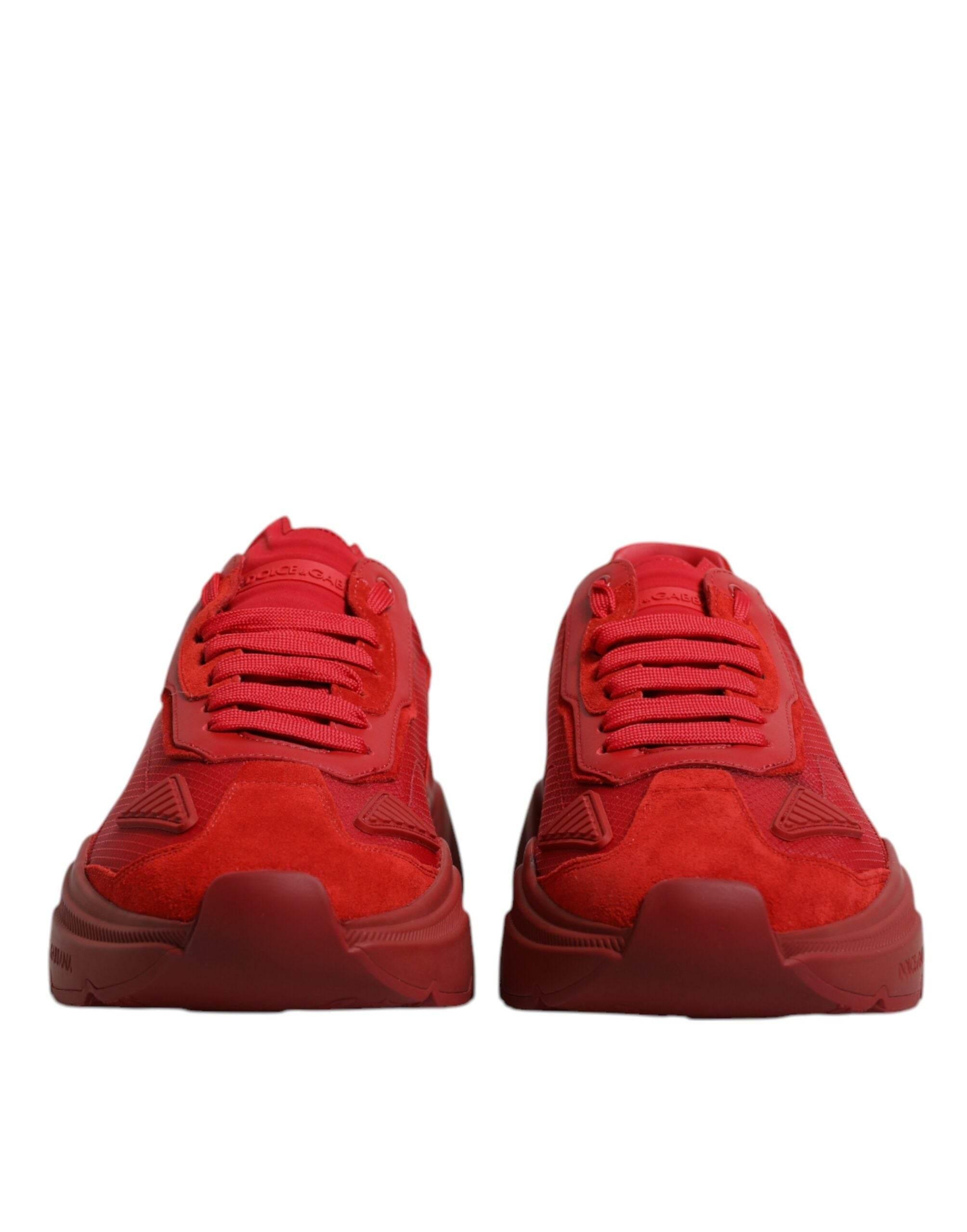 Dolce & Gabbana Red Leather Daymaster Low Top Sneakers Shoes - Hilstor