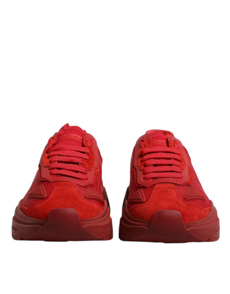 Dolce & Gabbana Red Leather Daymaster Low Top Sneakers Shoes - Hilstor