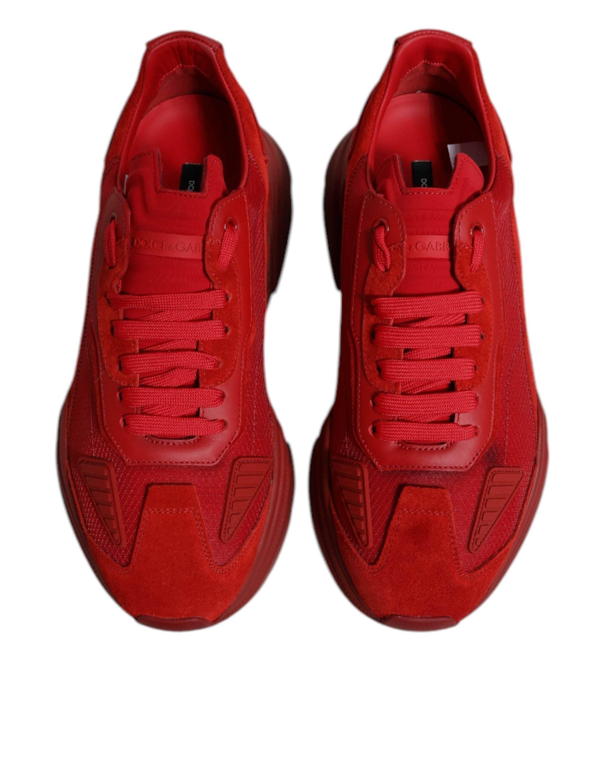 Dolce & Gabbana Red Leather Daymaster Low Top Sneakers Shoes - Hilstor