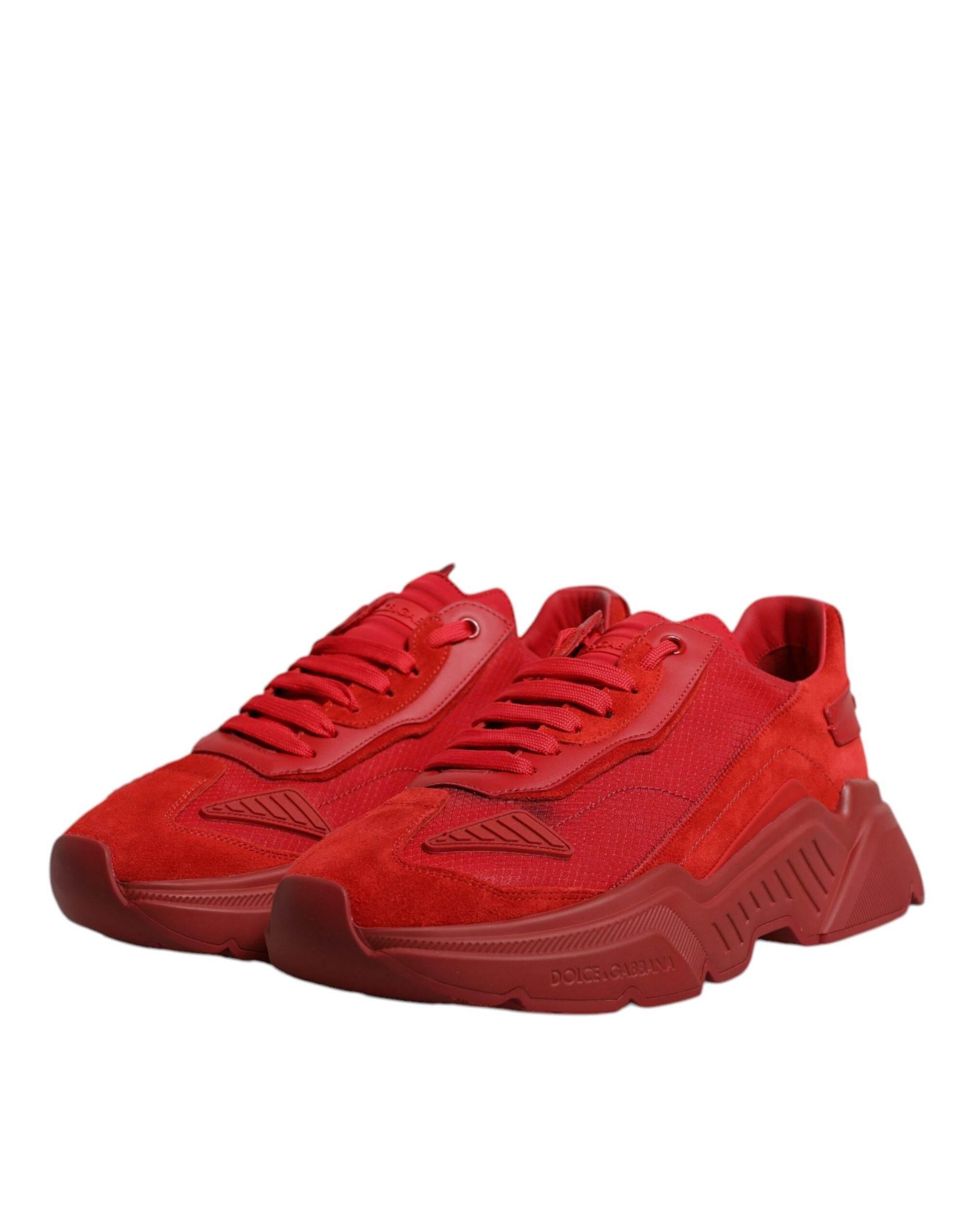 Dolce & Gabbana Red Leather Daymaster Low Top Sneakers Shoes - Hilstor