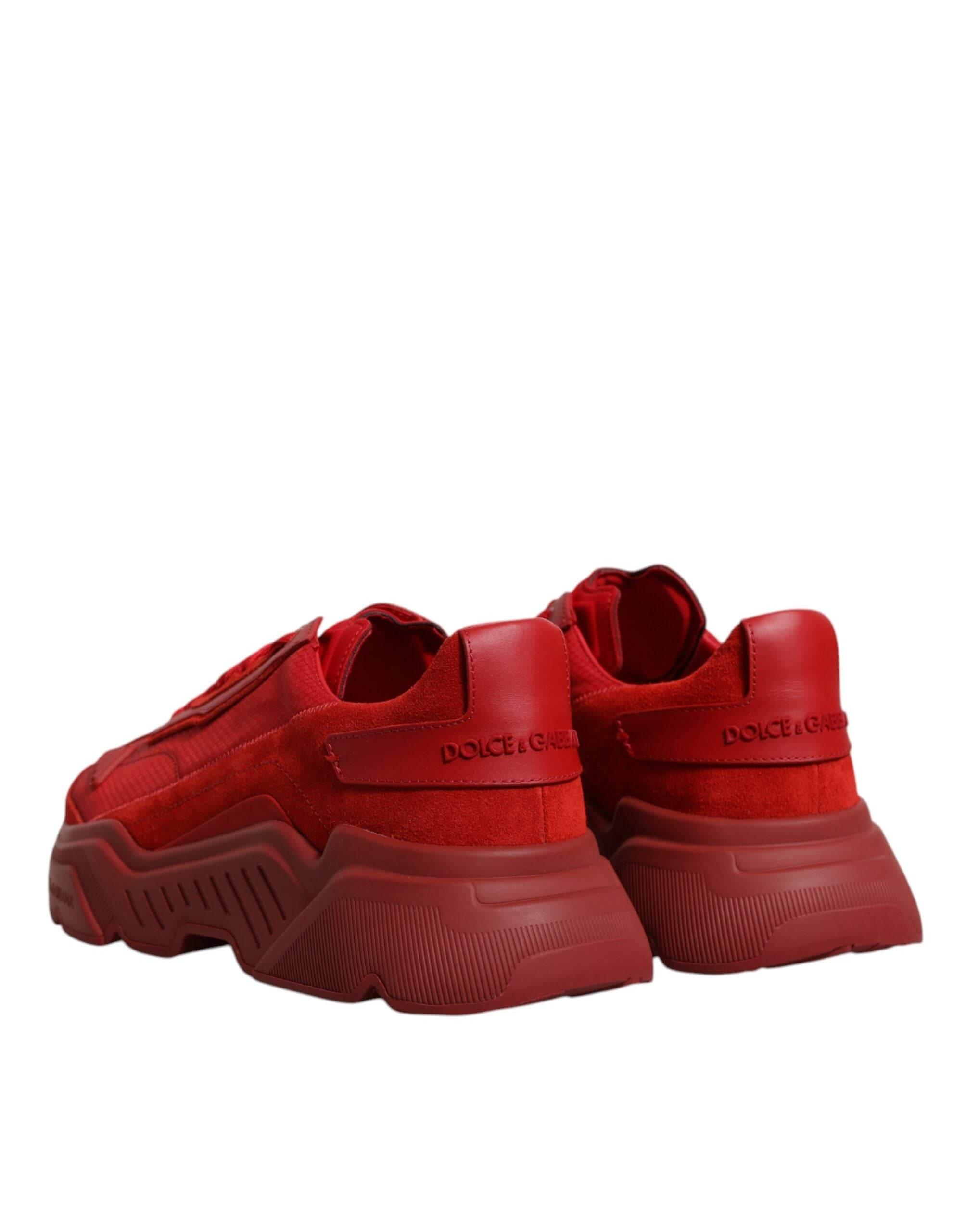 Dolce & Gabbana Red Leather Daymaster Low Top Sneakers Shoes - Hilstor