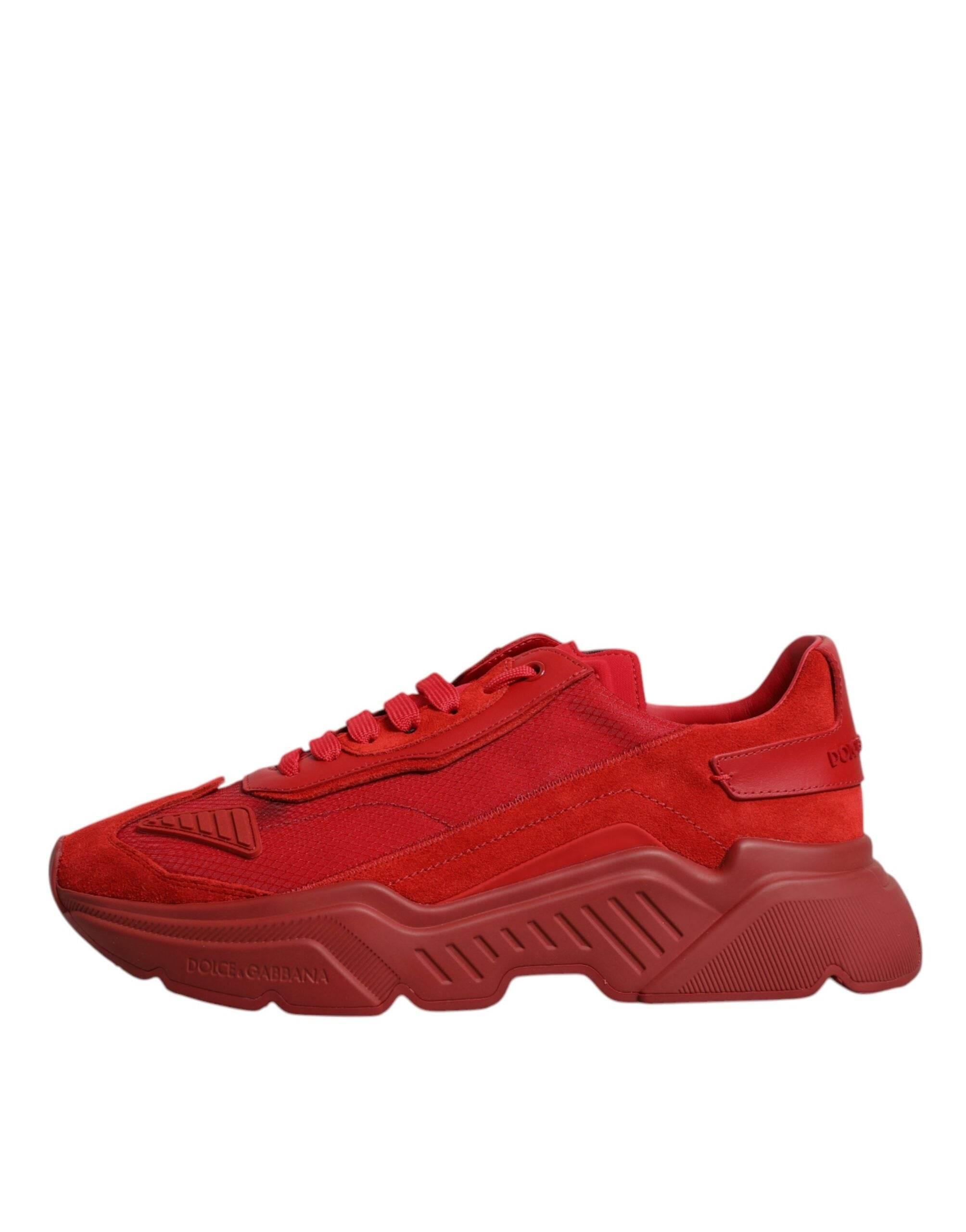 Dolce & Gabbana Red Leather Daymaster Low Top Sneakers Shoes - Hilstor