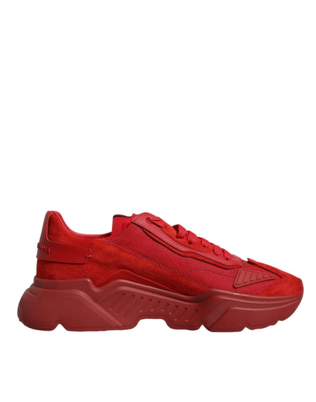 Dolce & Gabbana Red Leather Daymaster Low Top Sneakers Shoes - Hilstor