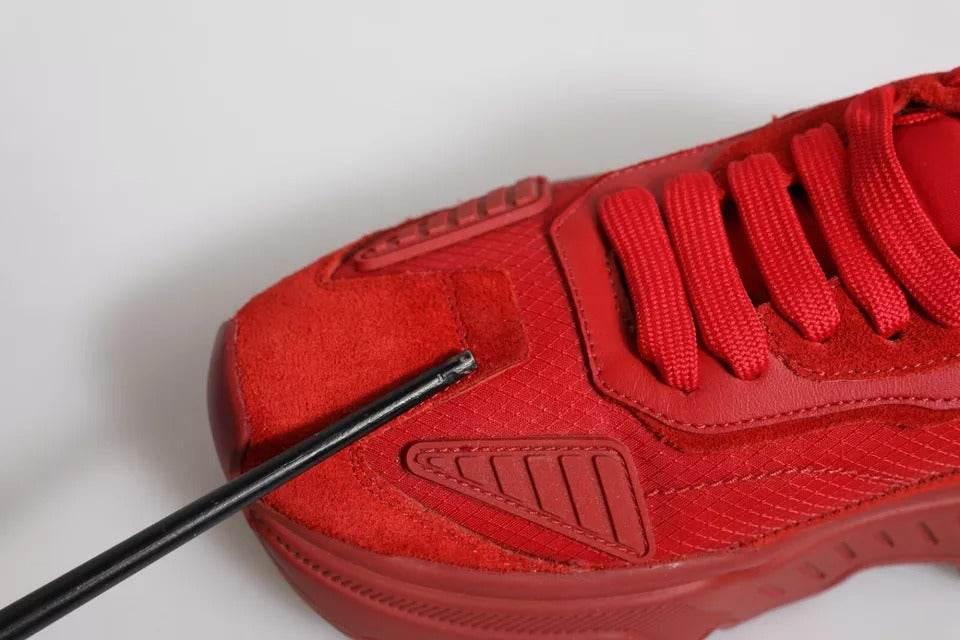Dolce & Gabbana Red Leather Daymaster Low Top Sneakers Shoes - Hilstor