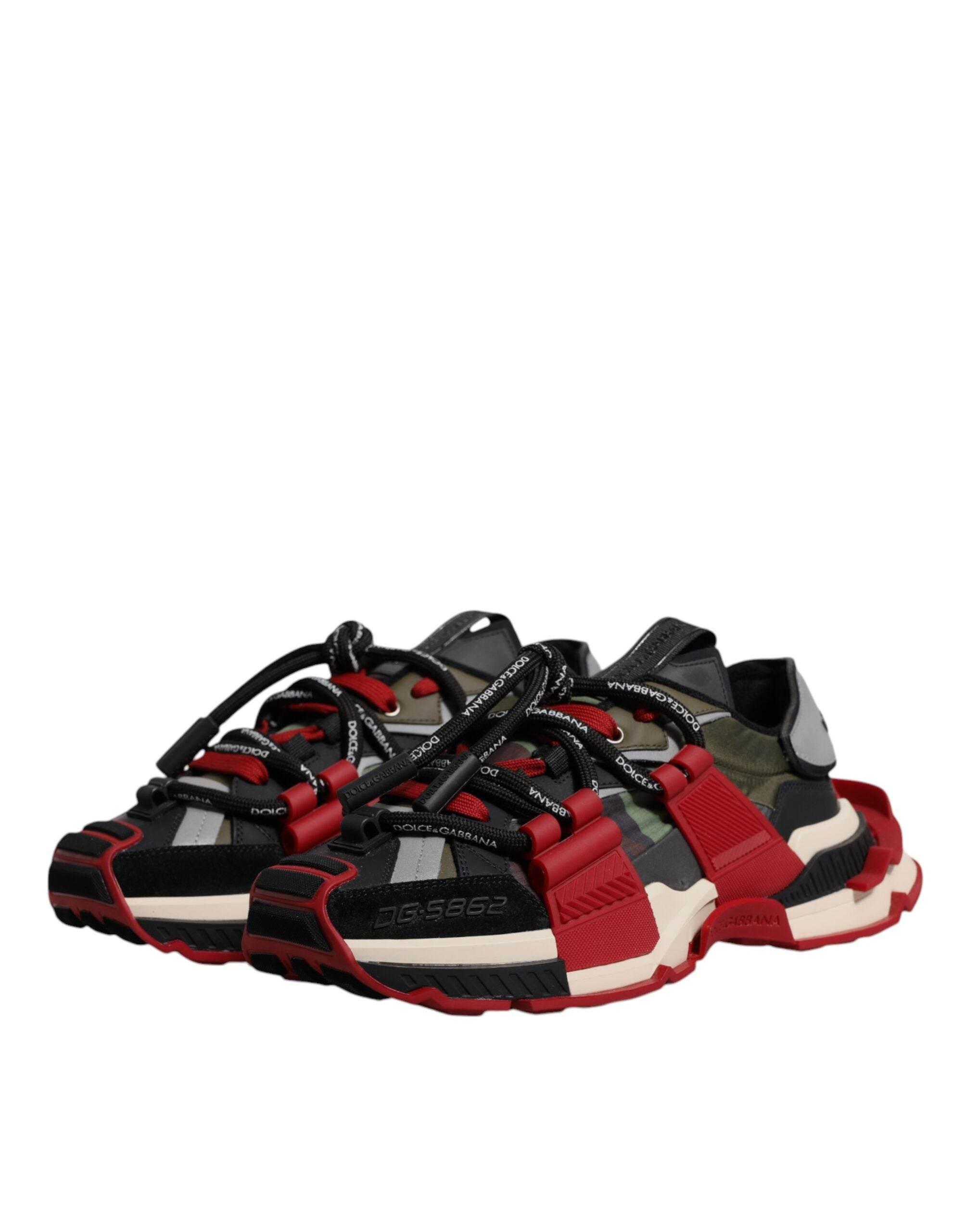 Dolce & Gabbana Multicolor Panelled Space Sneakers Shoes - Hilstor