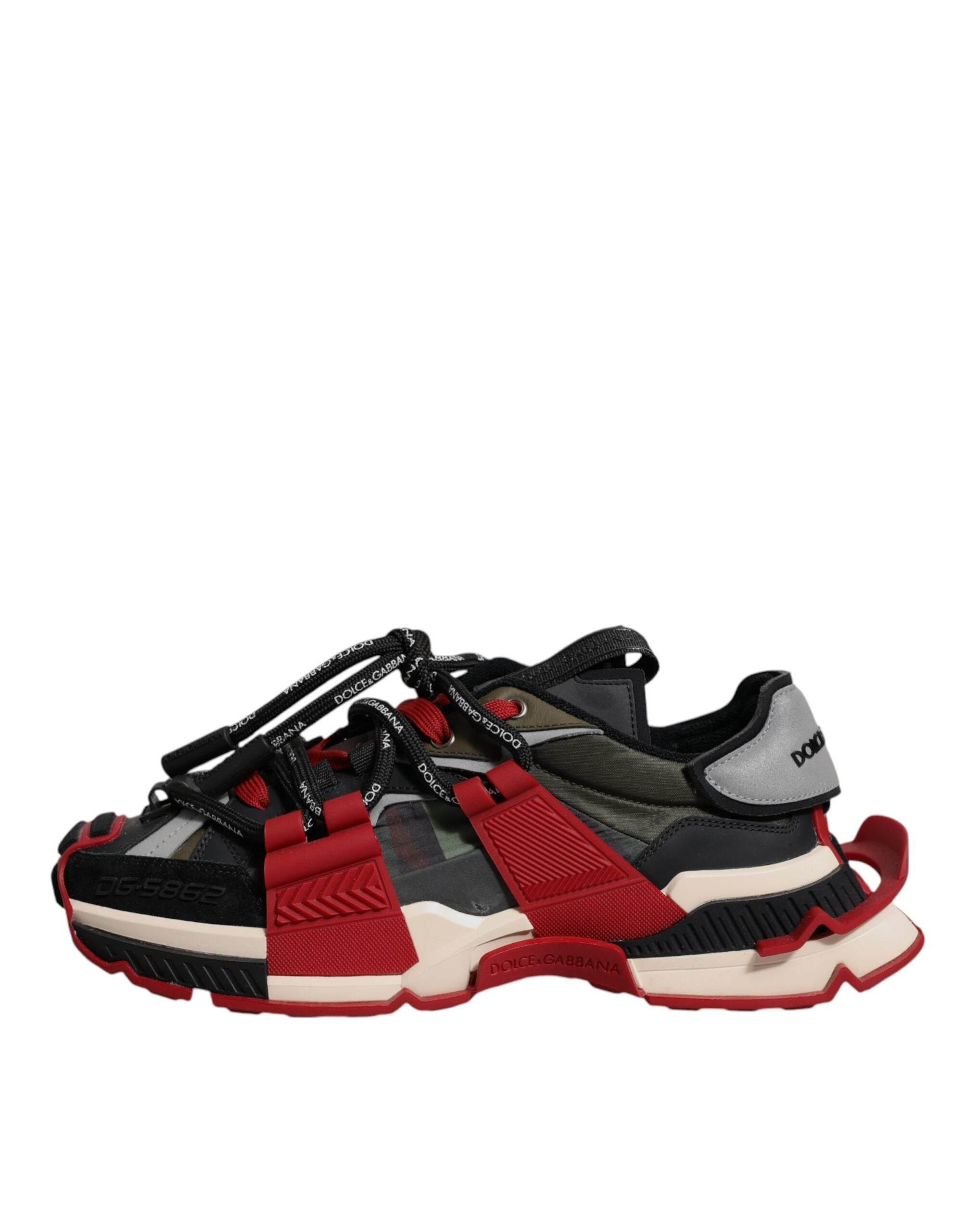Dolce & Gabbana Multicolor Panelled Space Sneakers Shoes - Hilstor