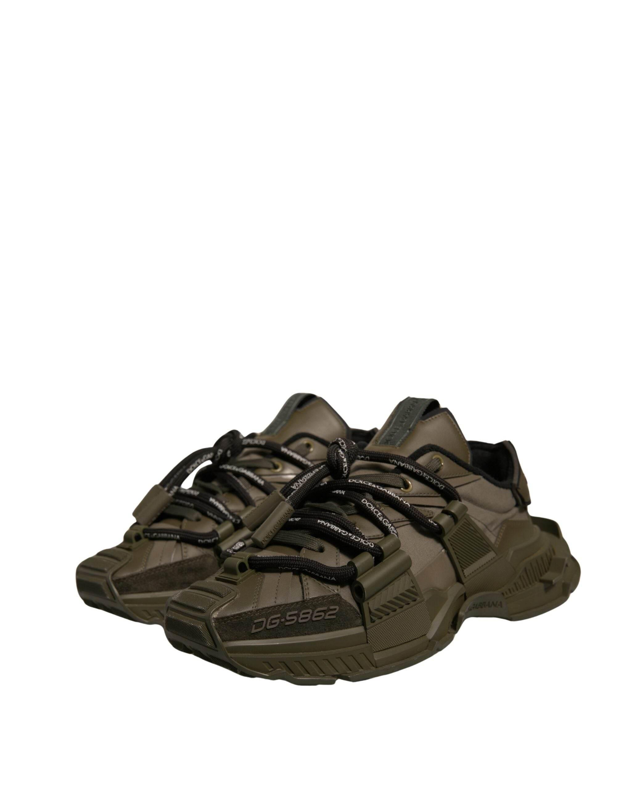 Dolce & Gabbana Military Green Space Low Top Sneakers Shoes - Hilstor
