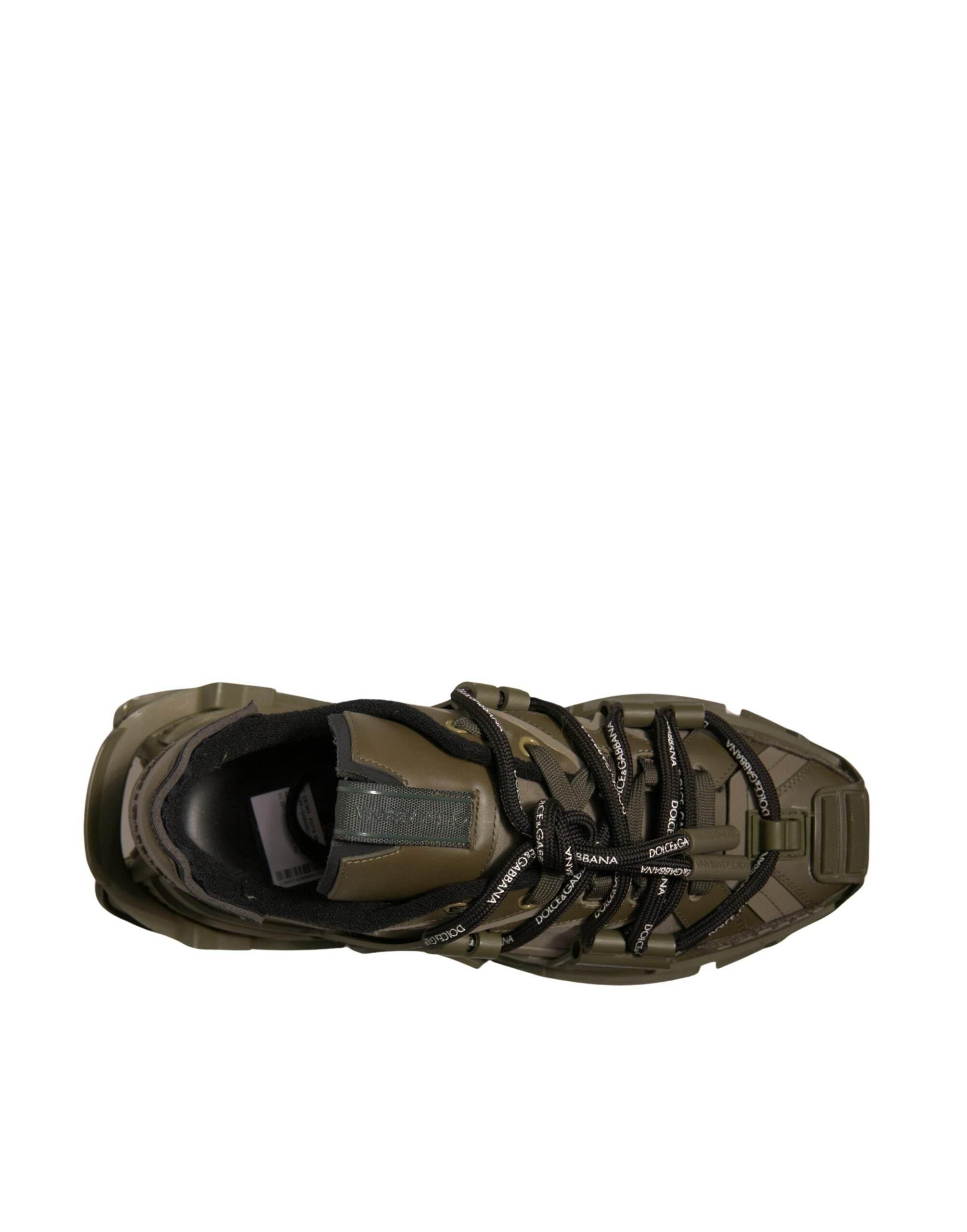 Dolce & Gabbana Military Green Space Low Top Sneakers Shoes - Hilstor