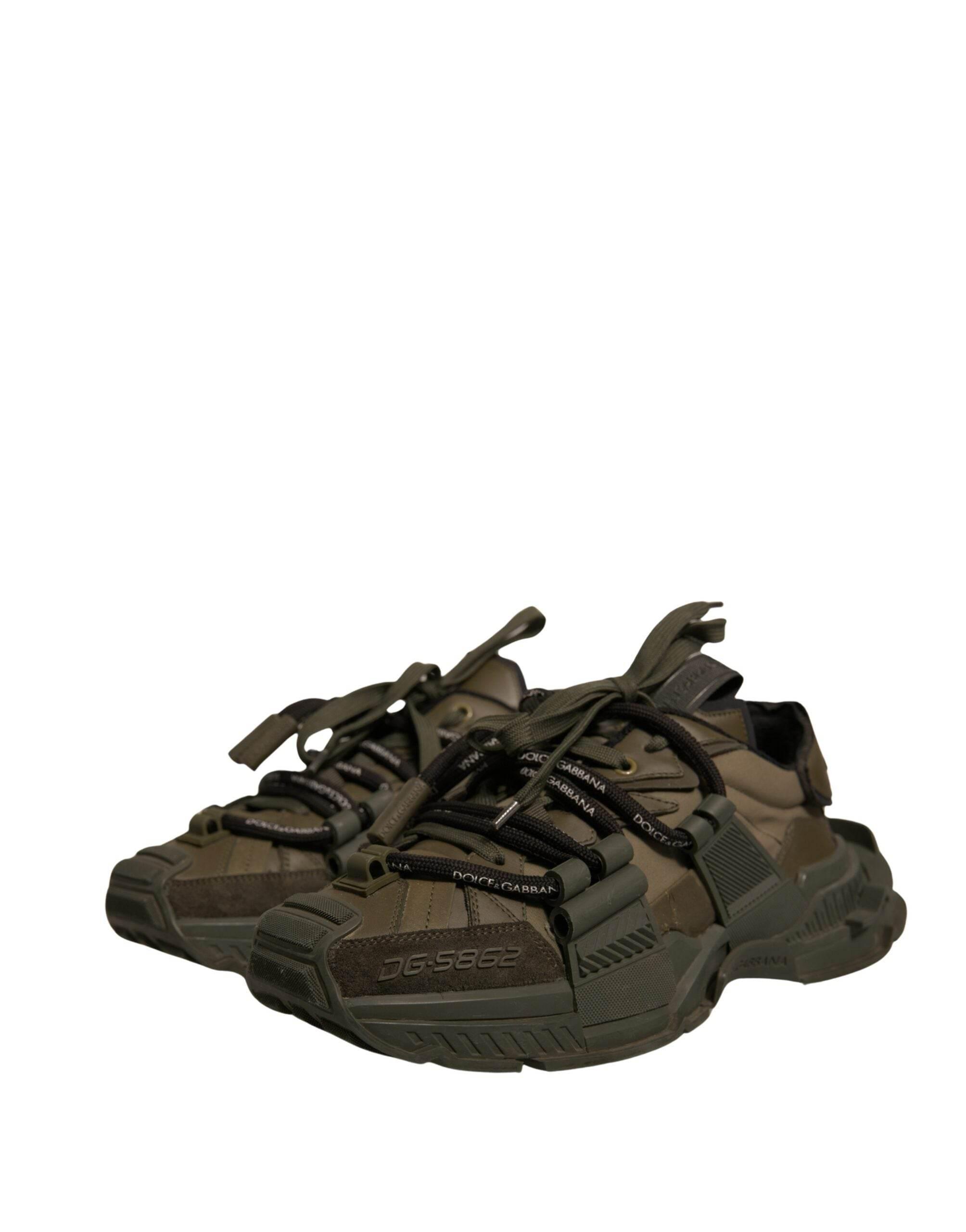 Dolce & Gabbana Military Green Space Low Top Sneakers Shoes - Hilstor