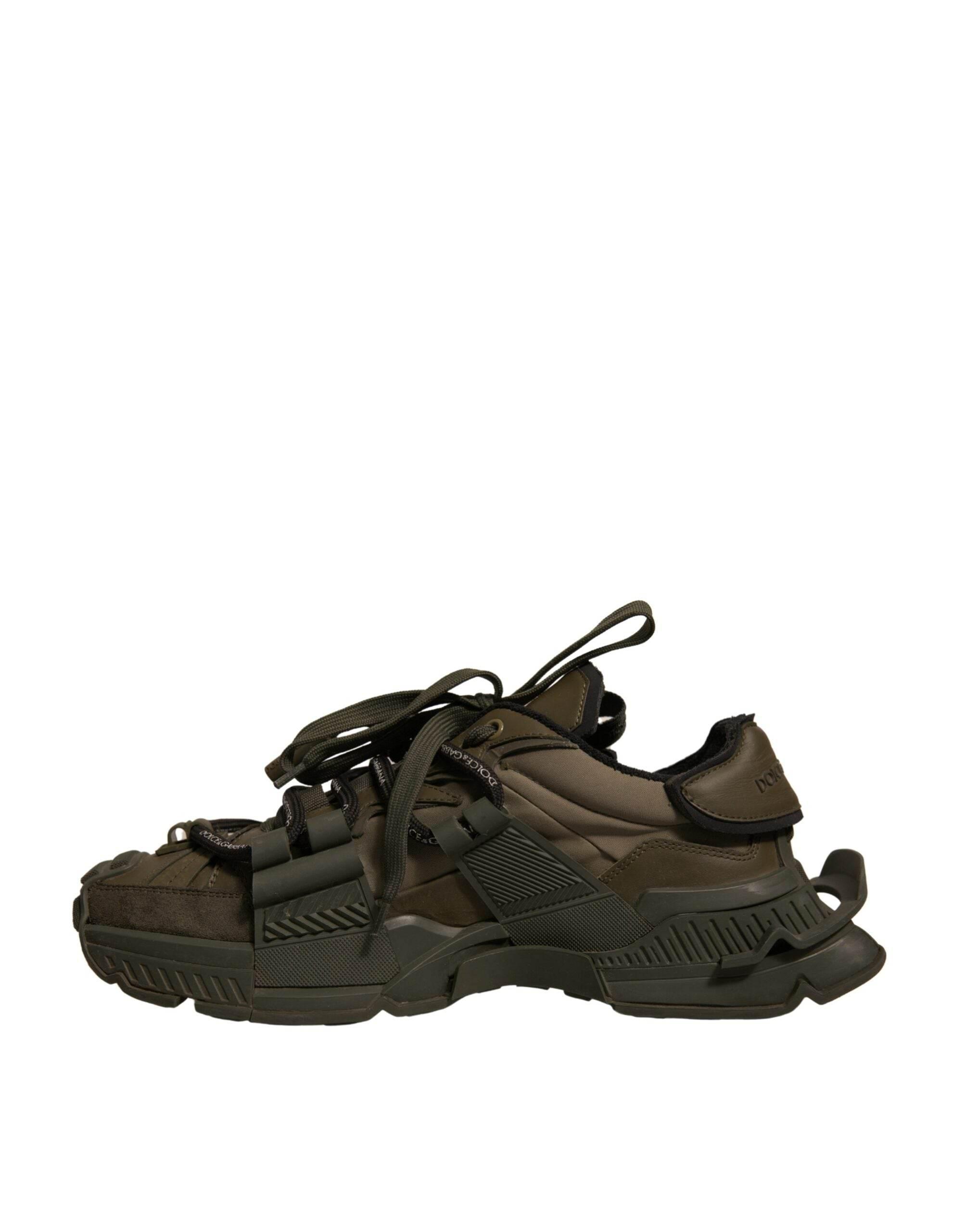 Dolce & Gabbana Military Green Space Low Top Sneakers Shoes - Hilstor