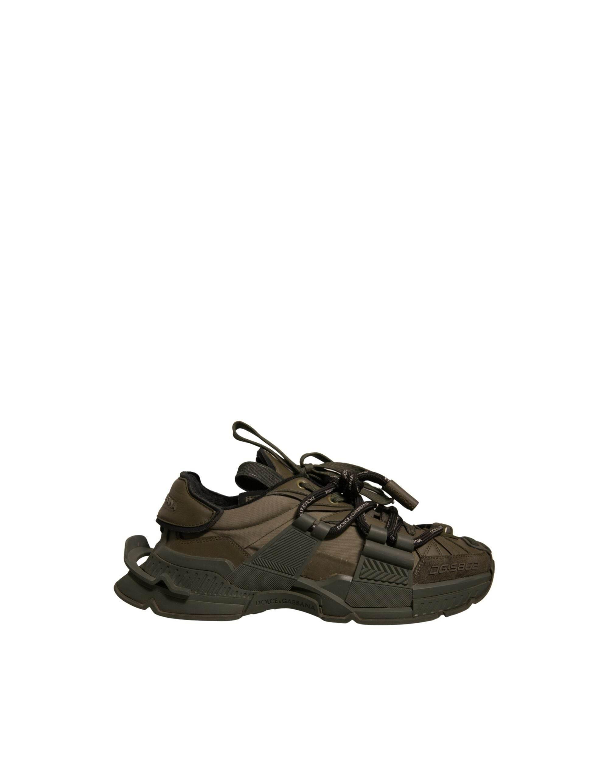Dolce & Gabbana Military Green Space Low Top Sneakers Shoes - Hilstor