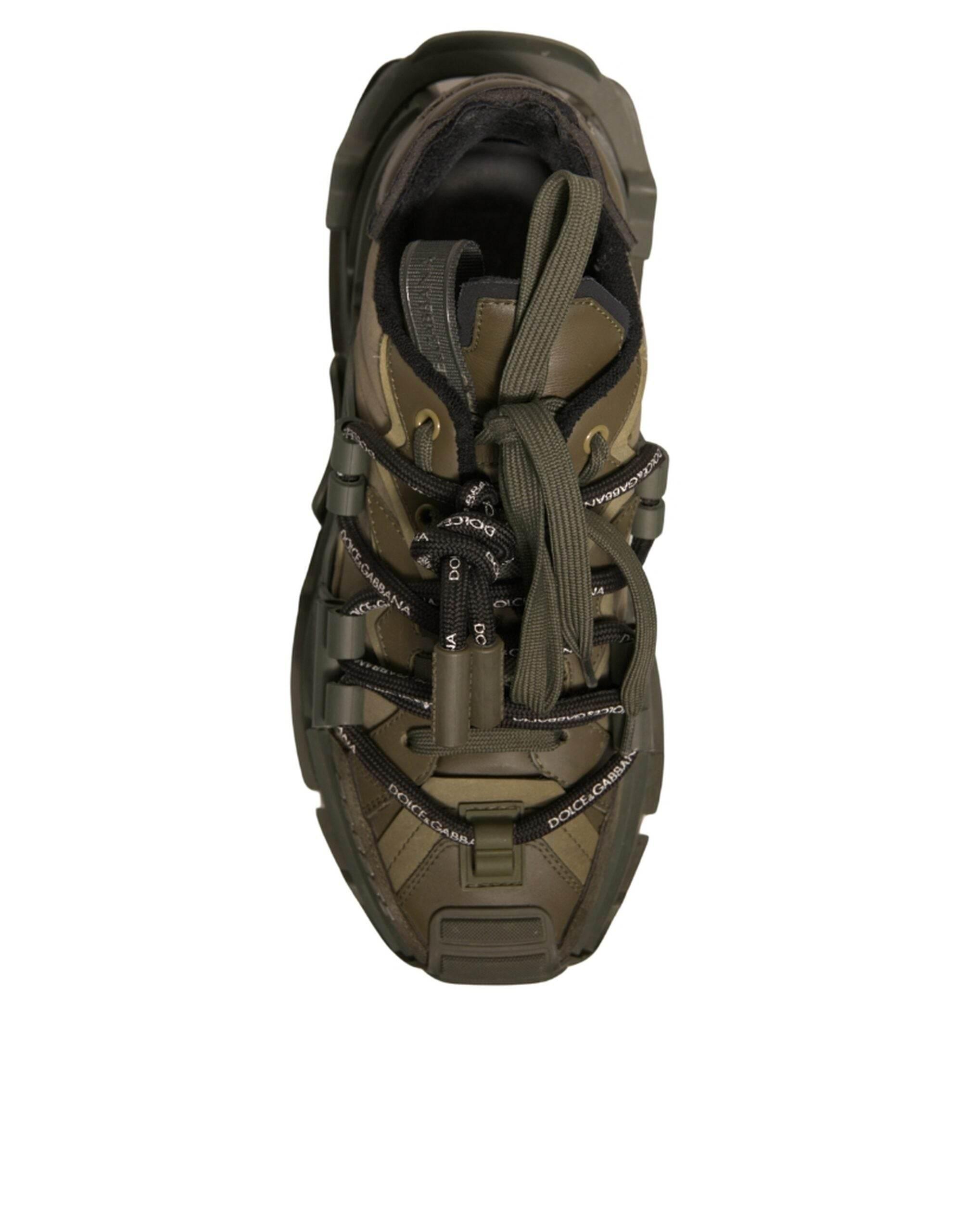 Dolce & Gabbana Military Green Space Low Top Sneakers Shoes - Hilstor