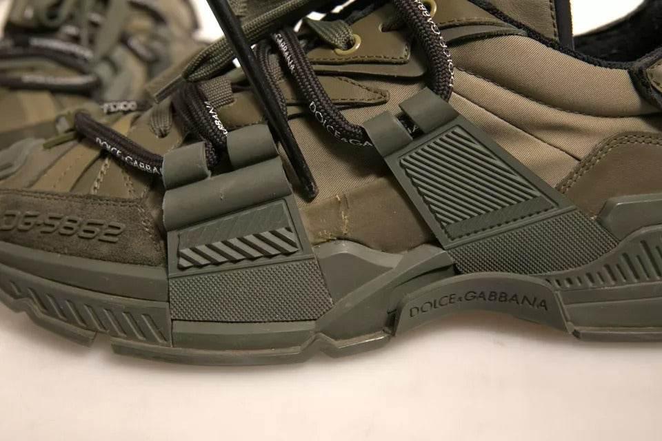 Dolce & Gabbana Military Green Space Low Top Sneakers Shoes - Hilstor