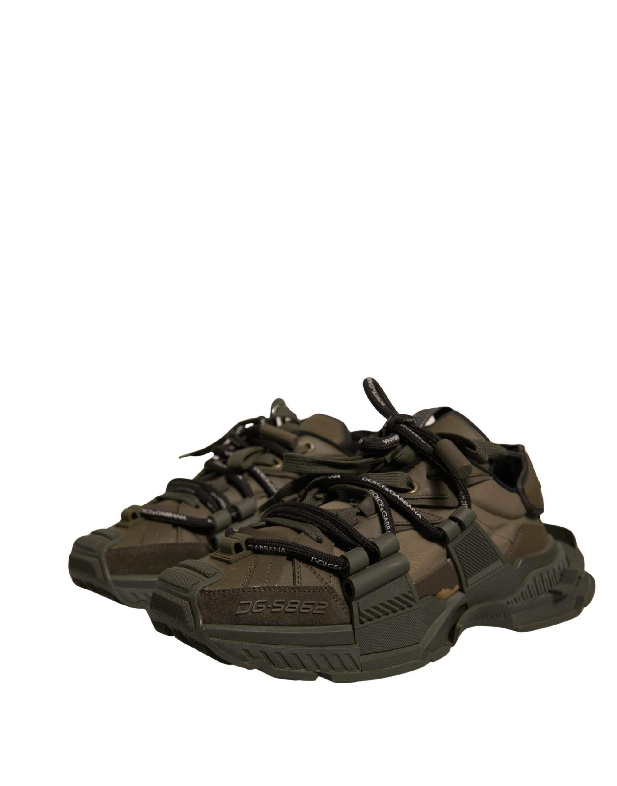 Dolce & Gabbana Military Green Space Low Top Sneakers Shoes - Hilstor