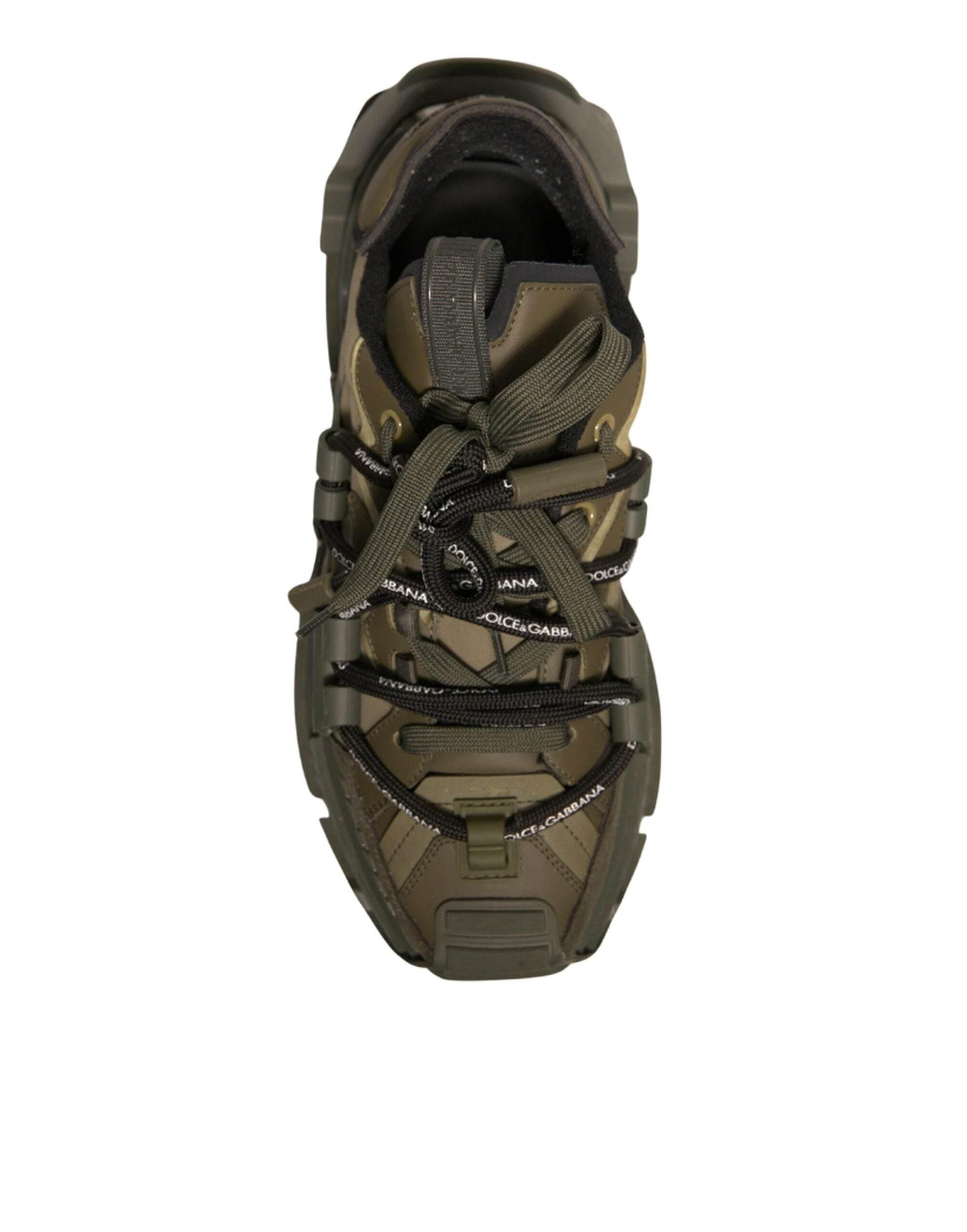 Dolce & Gabbana Military Green Space Low Top Sneakers Shoes - Hilstor