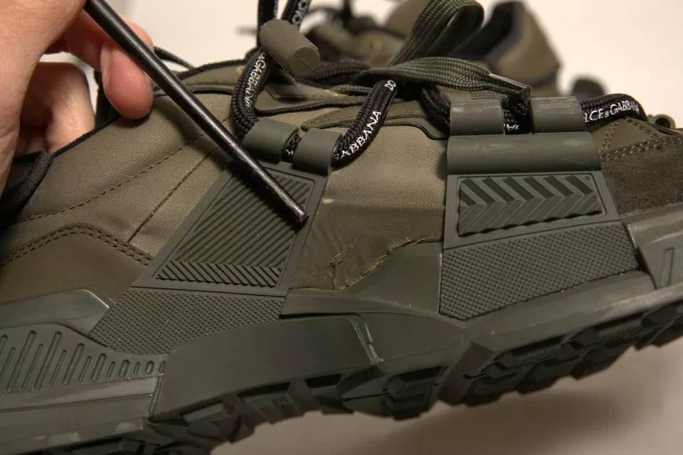 Dolce & Gabbana Military Green Space Low Top Sneakers Shoes - Hilstor