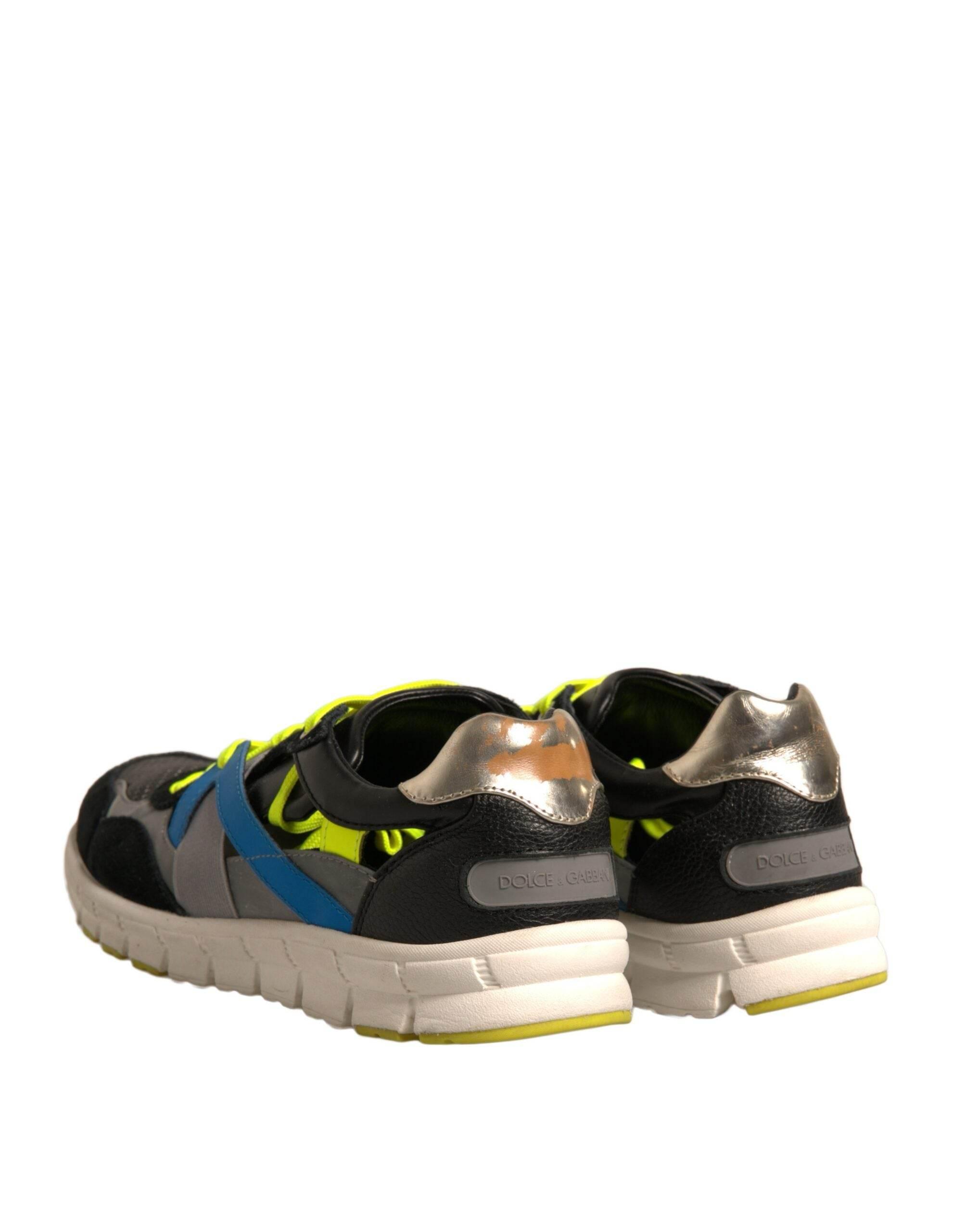 Dolce & Gabbana Multicolor Suede Low Top Sneakers Shoes - Hilstor