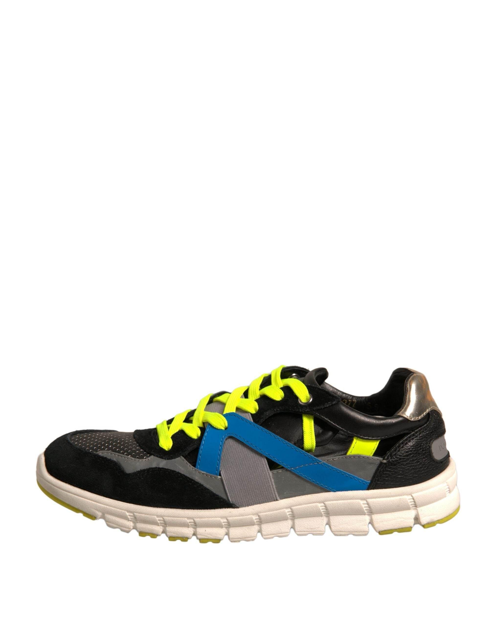 Dolce & Gabbana Multicolor Suede Low Top Sneakers Shoes - Hilstor