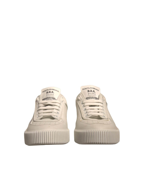 Dolce & Gabbana White Miami Leather Low Top Sneakers Shoes - Hilstor