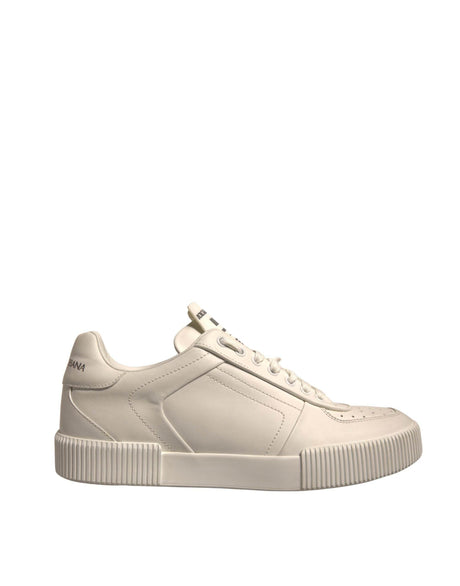 Dolce & Gabbana White Miami Leather Low Top Sneakers Shoes - Hilstor