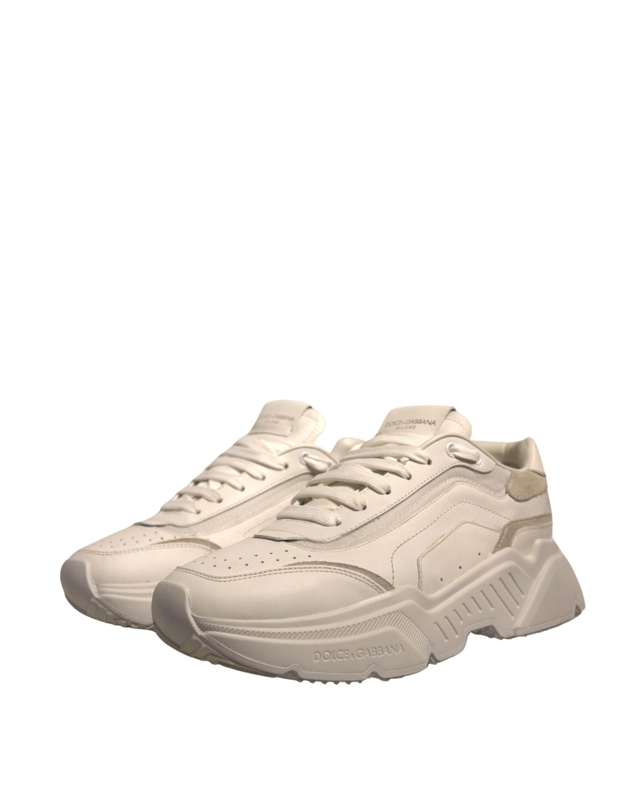 Dolce & Gabbana White Daymaster Leather Low Top Sneakers Shoes - Hilstor