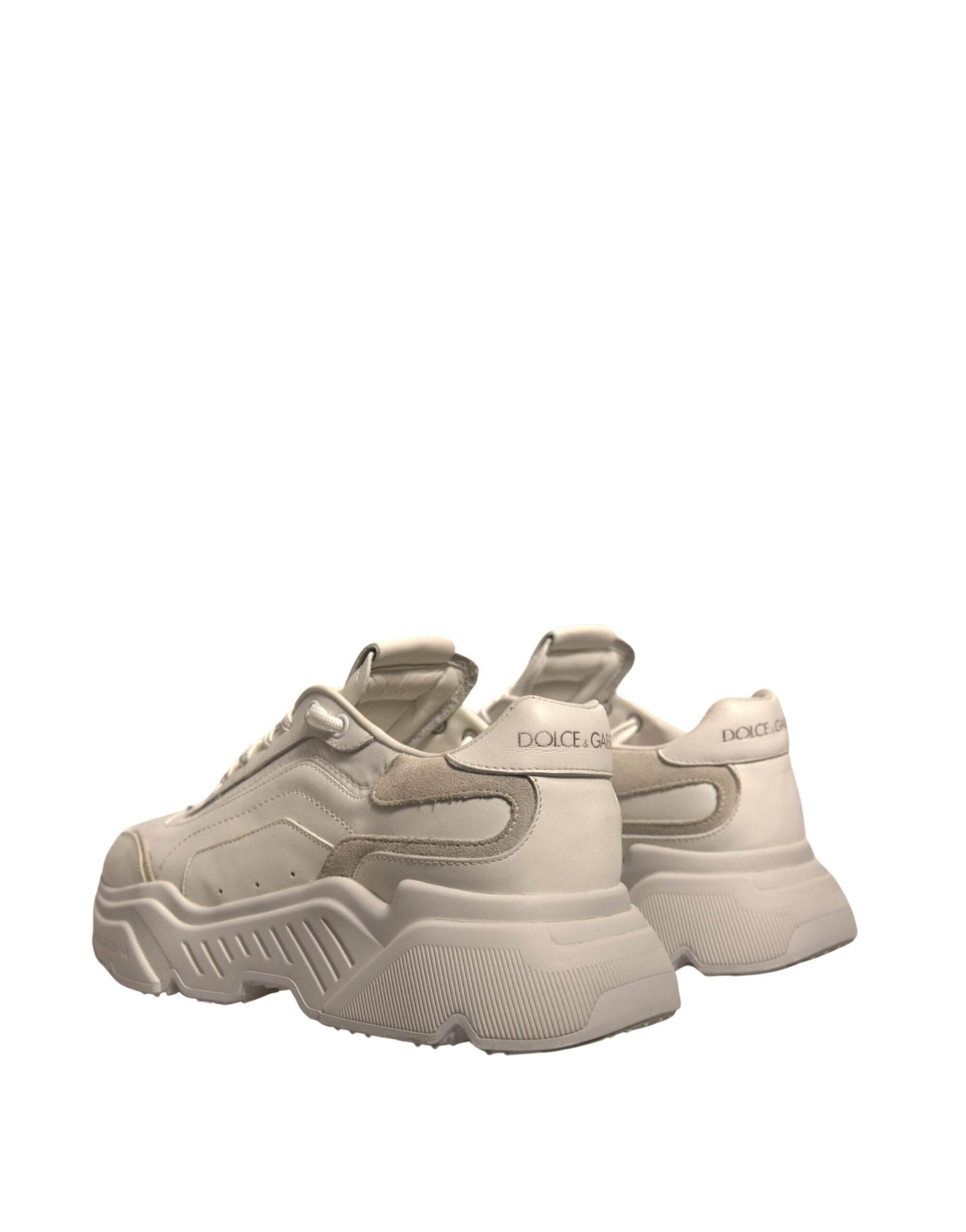 Dolce & Gabbana White Daymaster Leather Low Top Sneakers Shoes - Hilstor