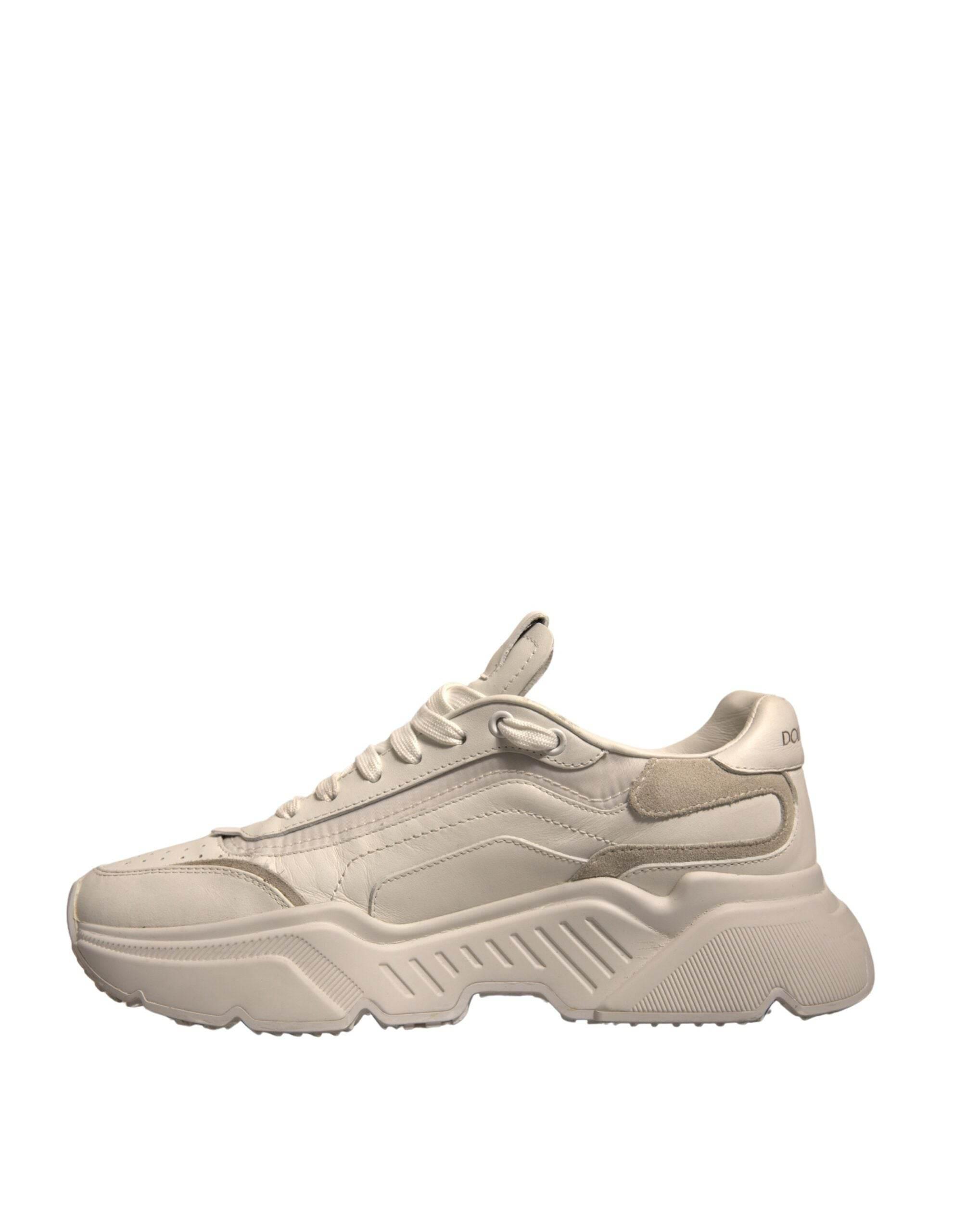 Dolce & Gabbana White Daymaster Leather Low Top Sneakers Shoes - Hilstor